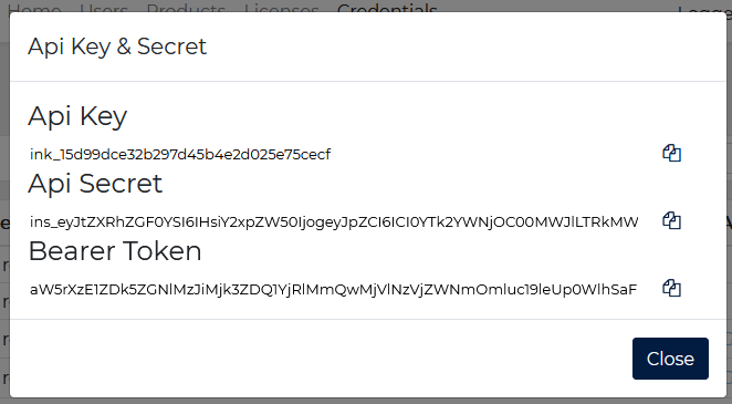 Api Key &amp; Secret