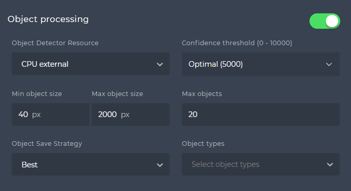 Object processing section