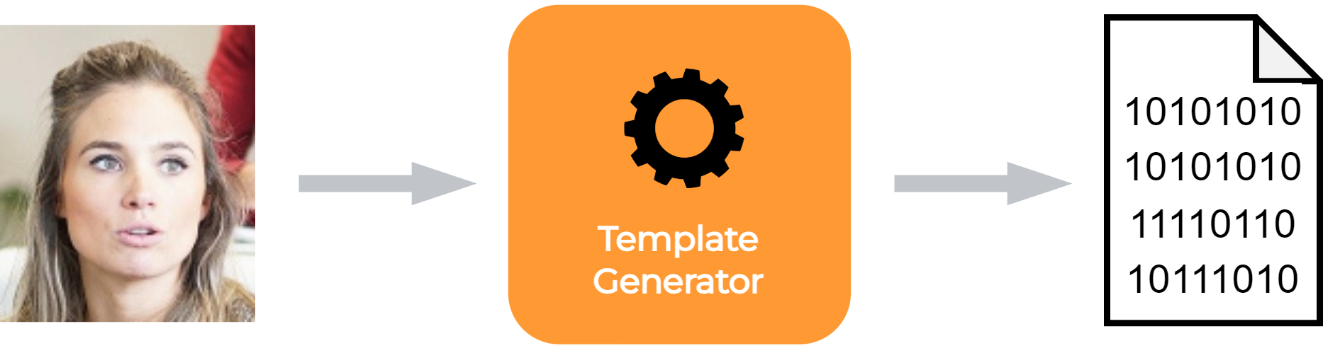 Generating a template from a face crop