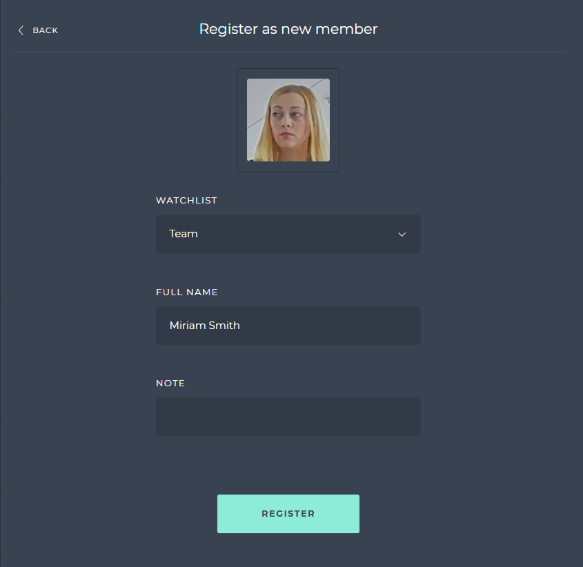 Register as new member form