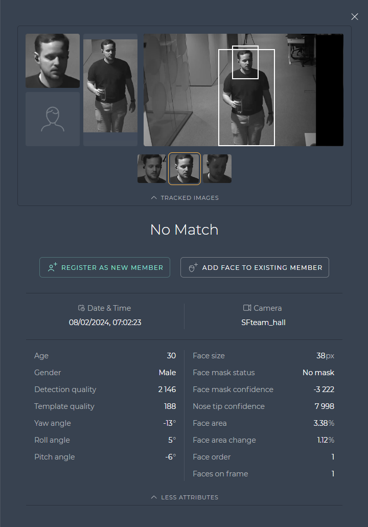 No-match event detail