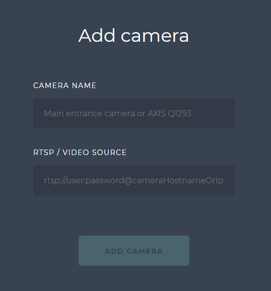 Add camera form