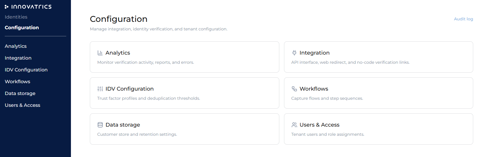 Settings overview